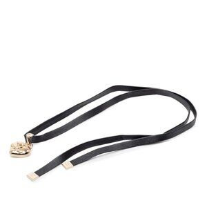 Chanel Heart Locket Turnlock Motif Gold Black Plated Leather